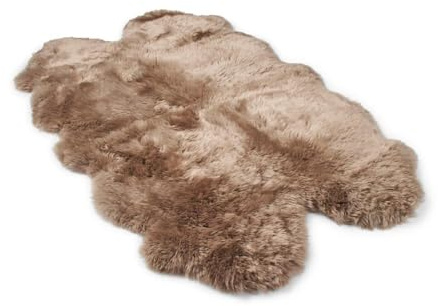 Nordic Sheep Real Sheepskin Rug 4x6 ft | Sheepskin Rugs for Living Room and Sofa | Large Bedside Rugs for Bedrooms is Breathable & Heat-regulating in Color Light Brown
