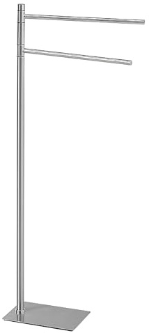 Gedy TRILLY Portasciugamani da bagno con 2 braccioli, spazzolato, in acciaio inox, 14 x 34 x 83,5
