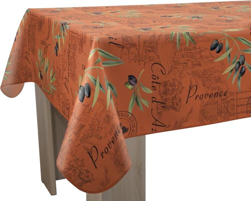 Le linge de Jules Nappe Anti-Taches Provence tomette - Rectangle 150 x 350 cm