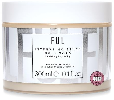 FUL Moisturising Hair Mask – Deep Conditioning hair Treatment for Dry, Frizzy, Damaged Hair – Hair Repair for Curly, Bleached, or Low Porosity Hair–Vegan & Sulphate-Free Formula- Hydrating hair mask