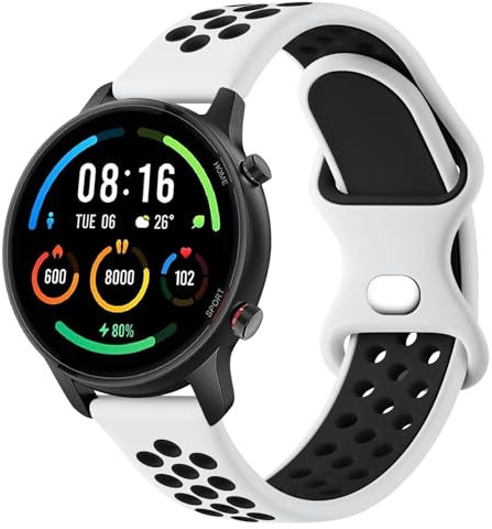 Wanme für Xiaomi Watch S3 Armband/Xiaomi Watch 2/2 Pro/Watch S2/ S1/ S1 Pro/ S1 Active für Herren Damen, 22mm Silikon Armbänder Atmungsaktives Wasserdichtes Sport Ersatzarmband, Weiß/Schwarz