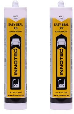 2 Stück Innotec Easy Seal XS Weiß - Premium Silikondichtmasse - Sanitärsilikon - Dichtmasse für Innen & Außen - Silikon zum Abdichten & Verfugen im Sanitär- und Küchenbereich - Premium-Bausilikon