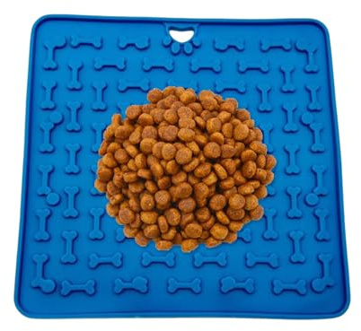 Alfombra de Lamiendo para Perros - Alfombra De Lamiendo De Silicona Para Perros Y Gatos | Bandeja Comida 18,8x18,8 Cm Para Enriquecimiento Entrenamiento Animales Y Actividad Divertida