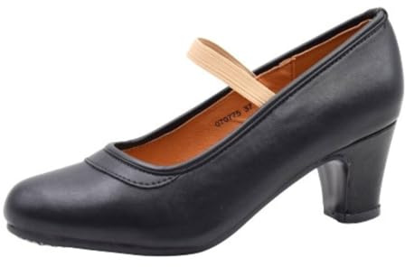 PASARELA - Zapatos de Baile Flamenco de Piel Vegana con Clavos para Mujer Color Negro Sintético Mujer Color: Black Talla: 37