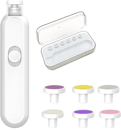 Tagliaunghie Automatico | Limetta Automatica Silenziosa con Luce LED,Per Bambini con 6 Testine di Levigatura | Per Casa Viaggio Camera da Soggiorno Asilo