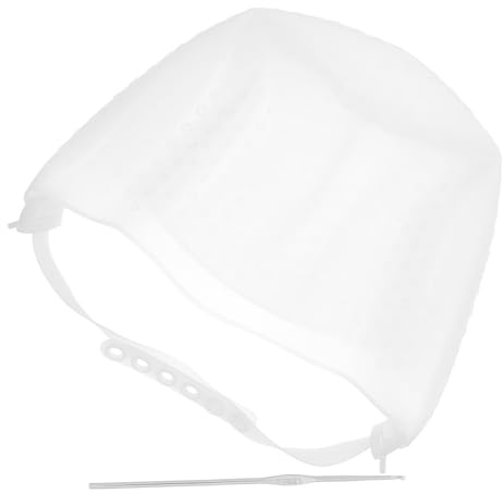 Garneck Strumenti per Colorazione Cappellino in Silicone Riutilizzabile e Ago per Mèches, Cuffia Perforata per Uso Domestico e Salone Parrucchieri