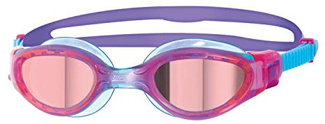 Zoggs Unisex Jugend Phantom Elite Schwimmbrille, Schwimmbrille, Pink/Violett/Spiegel, 6-14 Jahre