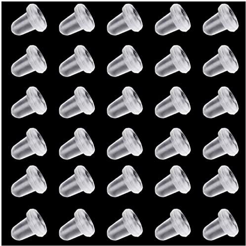 Silikon Ohrring Stopper Ohrringverschlüsse ohrring stecker verschluss aus Transparent für Damen, zum Basteln(200 Stück,Größe 4 * 4 mm)