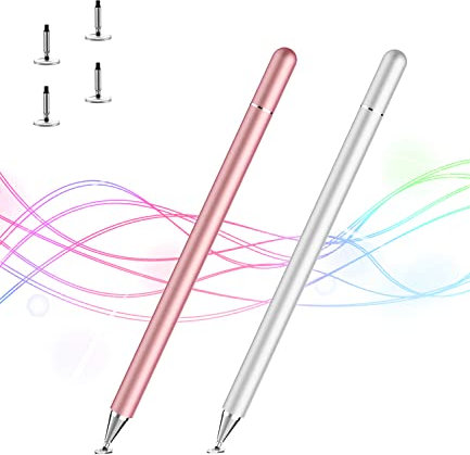 Stylus Pen for iPad, Kenkor Stylus for Touch Screen with Magnetic Cap, Universal Capacitive digital pen for Android iPad Pro/Mini/Air/iPhone/Galaxy Note/HUAWEI and All Devices (4 Replaceable Tips)