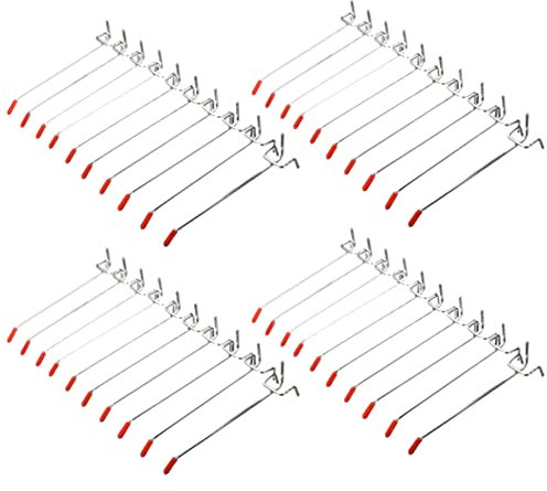 Nicfaky 40 Pieces Hooks for Single Perforated Panel 150 mm Panel One Wall Slats for Retail Display Peg for Shop Suitable a 25 mm