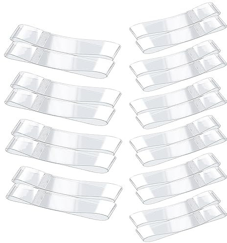 KALIONE 10 Pairs Clear Invisible High Heel Shoe Straps, Elastic Shoe Straps for Heels, Anti Loose Shoelace Straps for Women, 2 Sizes Transparent TPU Shoe Straps Replacement Kit for Holding Loose Shoes