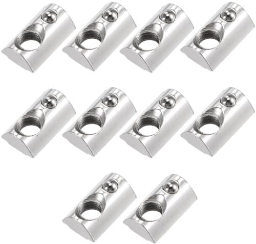 EIHI 10 Piezas Tuerca 10 x 19 mm, Ranura 5.8, con Resorte esférico, Acero