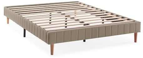 HOMN LIVING Base tapizada Eris 160x200 cm Color Beige, somier tapizado, 30 cm Altura