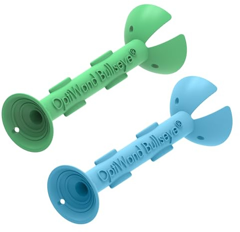 OptiWand Bullseye 2 Pack Large Soft Contact Lens Removal & Insertion Tools Silicone Rubber Eye Lens Applicator & Remover Device with Large Pincher & Finger Grips Safe & Easy to Use, Travel Size 1.88