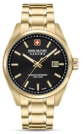 Swiss Military Hanowa Pioneer Men's Watch 41 mm Diameter with Stainless Steel Strap and Sapphire Glass, Silver, One Size, Bracelet