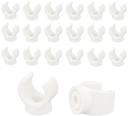 Fogbush Abrazaderas para Tubos en U, 16 mm-Pack de 20 Unidades en Blanco,Plástico PP Aislante para Fijación Rápida Uso en Cocina, Cuarto de baño,Jardín, Bricolaje e Industria