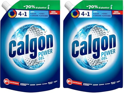 Calgon Power Gel Anticalcare Lavatrice 4 in 1, 1.2l Additivo per Capi Morbidi, per una Protezione da Calcare, Corrosione, Sporco e Cattivi Odori (Confezione da 2)