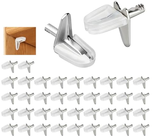 40 Piezas Clavijas de Soporte Baldas Armario, Soporte Estanteria Invisibles, Soportes para Estantes, soportes estantes triangulares para gabinetes, muebles, estantería
