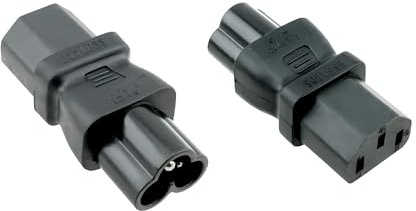 DINIC Stromadapter, Netzadapter C13 Kaltgerätestecker auf C6 Buchse, Adapter (1 Stück, schwarz)