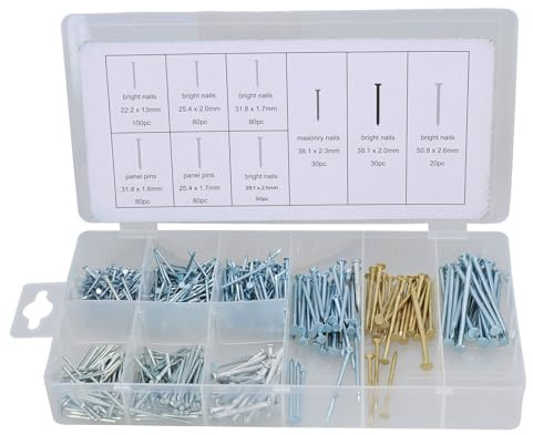 550 st metall trä spik murande panel stift ljusa naglar sortiment kit AST52