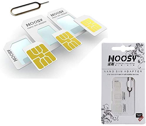 Original Noosy® Nano SIM och Micro SIM-adapter – komplett 3-set för alla smarttelefoner, mobilmodeller och surfplatta + inkl. spikelutslag stift