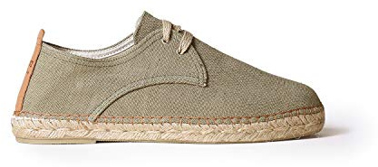 Toni Pons Herren-Espadrille zum Schnüren aus Baumwollstoff - Dixon - Khaki, 43 EU