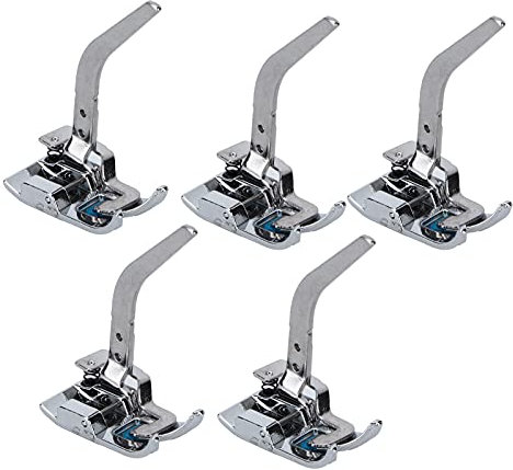 Tnfeeon 5 Stück Nähmaschine Nähfuß, Stricknähfuß Haushaltsnähmaschinenzubehör für Leichte Dünne Elastische Stoffe