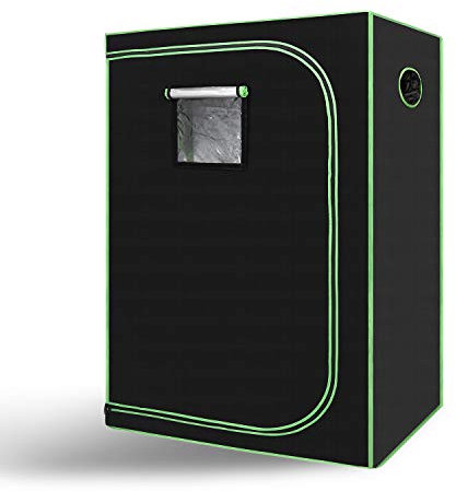 Jiubiaz Tente de culture - 120 x 60 x 180 cm - Pour la culture de la maison - Tente de culture d'intérieur - Étanche et étanche - Noir et vert