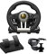 PXN V3 PRO Gaming Lenkrad mit Pedalen, 180° Lenkräder mit Vibrations Feedback, Rennschaltwippen, PC Lenkrad, Lenkrad für PS4, PC, PS3, Xbox One, Xbox Series X/S, Switch -Black