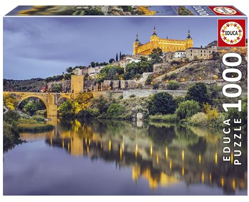 Educa - Puzzle 1000 pezzi Toledo, Spagna | Puzzle città europee | Misura 68x48 cm | Include colla Fix | Per adulti 14+ (19615)