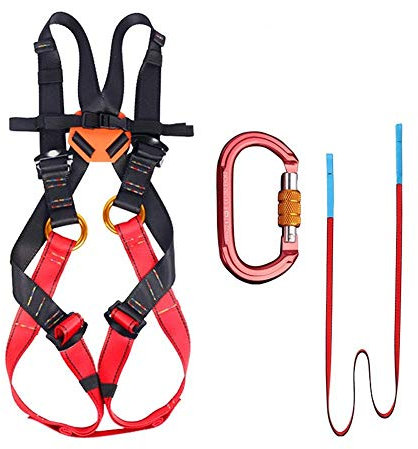 NATWEE Child Rock Climbing Harness, Fall Arrest Safety Harnesses Kit Full Body Peotection for Outward TrainingTree Climbing Mountaineering Rappelling (S) It's so kind of you