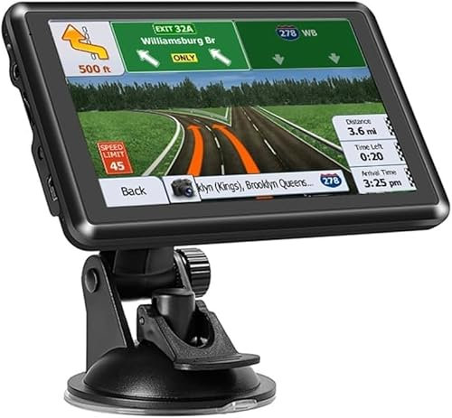5 inch GPS Navigator for Car, GPS Navigator Device, Car Truck Map Display, Support Postcode Search and Voice Guidance, Speed Camera Alert, Lane Guidance Assist