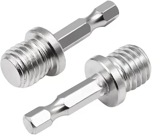 2 Pcs Silver Outer Conversion Rod M10+M14 Woodworking Hex Socket Adapter Converter Impact Power Drill Sockets Adapter Chuck Hex Shank Converter Drill Chuck Power Drill Parts Accessories