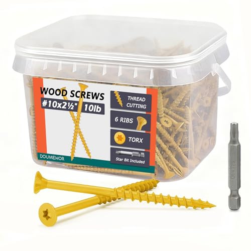 #10x2-1/2 Deck Screws 10lbs - 2-1/2 Inch Wood Screws, Rust Resistant, Exterior Epoxy Coated, Outdoor Decking Screws, Torx/Star Drive Head, T25 Star Bit Included
