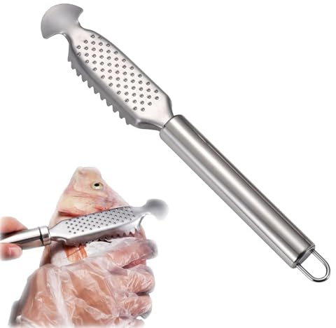 YIIWONI Fischschuppen Entferner,Fischentschupper Edelstahl,Neuer 3-In-1 Fischschupper,Fischschuppenschaber,Fischs Entschupper Werkzeug für Küche,Effizientes Werkzeug In der Küche