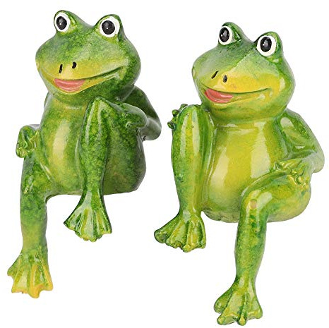 Agatige Estatua de Ranas Resina de 2 Piezas, 3 en simulación Ranas Resina Paisaje decoración jardín al Aire Libre Escultura Animal para el Escritorio casa Adorno jardín