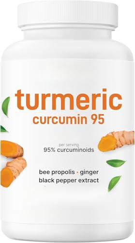 Pure Gurkmeja Curcumin Supplement - Antioxidanttillskott med 95% Curcuminoider för att Stödja Leder och Immunhälsa, med Svartpeppar för Bättre Absorption