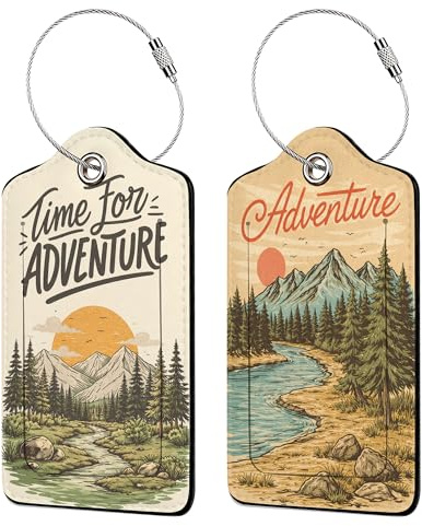 Lot de 2 Etiquette Valise, Avec Housse de Protection de la Vie Privée, Anneau en Acier Inoxydable et Carte D'adresse Indispensables pour Les Voyages et Les Croisières Aventure