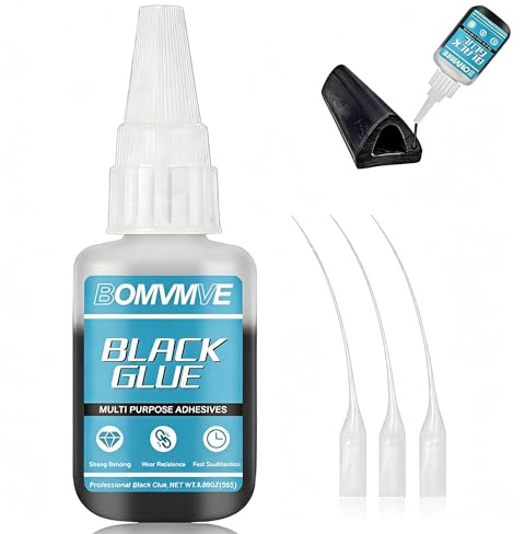 Colle Noire Extra Forte, Noire, Colle Instantanée | Colle de Remplissage Noire pour Pneus, Bottes, Ceintures, Travaux Manuel