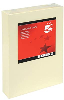 5 Star Colored Paper Multi functional 160gsm A4 Light Cream [250 Sheets], Ivory