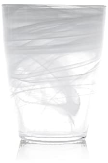 H&H 6 bicchieri in vetro alabastro bianco cl35