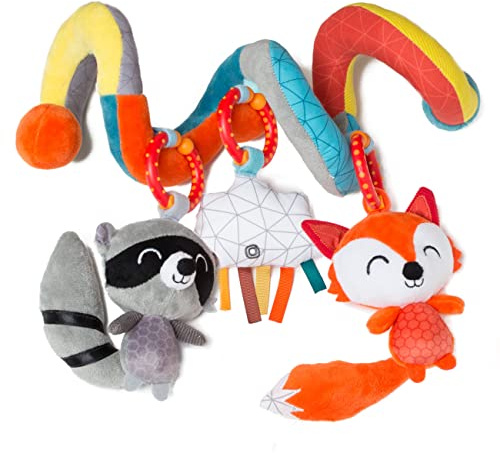 Diono Activity Spiral Baby Toy, Bright Plush Activity Spiral with Interactive Hanging Toys, Perfect for Strollers, Car Seat Bar