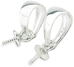 NaturSchatulle Collierschlaufen 925 Silber Stift 3 Stück 4x11mm Schmuck Kettenanhänger für Anhänger DIY Anhängerschlaufen Ösen