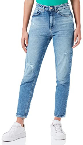 ONLY Damen Onlveneda Hw Mom Rip Rea931 Noos Jeans, Medium Blue Denim, M / 30L EU