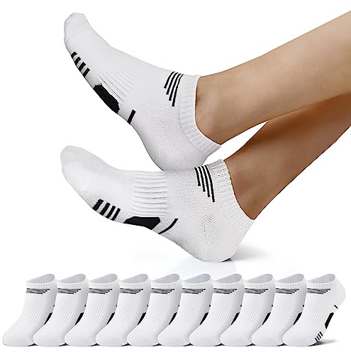 NUOZA 10 Paires Chaussettes de Sport Homme Femme Basses Coton Socquettes Respirant Chaussettes de course
