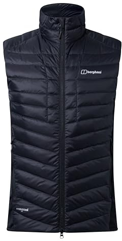 Berghaus Men's Tephra Stretch Reflect 2.0 Vest Jacket Gilet | Extra Warmth | Packable | Lightweight | Polartec Insulated Gilet, Black/Black, M