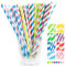 Pajitas de papel (100 unidades) surtidas, biodegradables, fuertes, para niños, fiestas, jugos, batidos, pajitas reutilizables