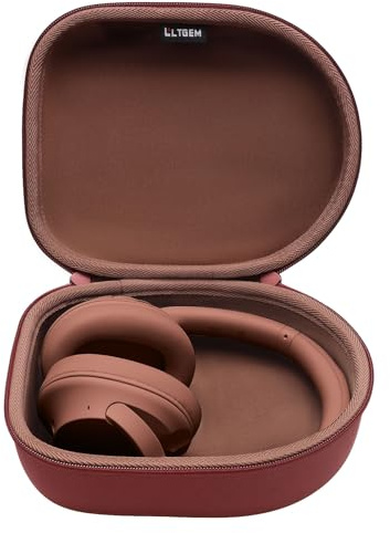 Headphone Headset Case Compatible with Audio-Technica ATH-M20x/JBL/Raycon/Soundcore Anker/Sony/Beats/JLab/TOZO/Logitech/BERIBES/KVIDIO Headphones, Large Headphone Case Hard Shell(Brown)