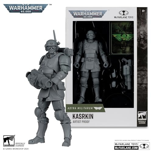 McFarlane Figura Astra Militarum Karski Artist Proof de Warhammer 40000, Videojuego Online, Escultura para Pintar articulada de 18 cm, Wave 9, Bizak (64380962)
