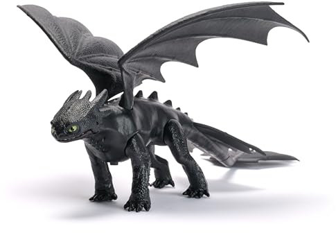 Dreamworks Dragons, How to Train Your Dragon, Battle Dragons, Plasma Sounds Night Fury, 13” Action Figure, Kids Toys for Boys & Girls Ages 4 and up